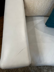 Milo Baughman, Thayer Coffin, Inc. Clip Collection White Leather Sofa Couch, Three Piece Sectional