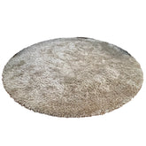 Round Shag Rug, Ivory, Multi-fiber