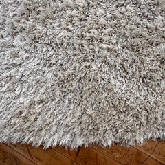 Round Shag Rug, Ivory, Multi-fiber