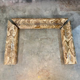 Fireplace Mantle, Onyx Stone, Brown, Tan & Cream, Three Piece, Sku: 033576