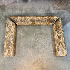 Fireplace Mantle, Onyx Stone, Brown, Tan & Cream, Three Piece, Sku: 033576