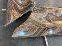 Fireplace Mantle, Onyx Stone, Brown, Tan & Cream, Three Piece, Sku: 033576
