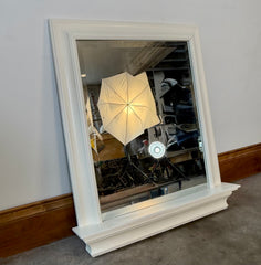 Pottery Barn Wall Mirror, Beveled Edge, White Frame, Sku: 033582