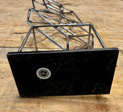 Chrome Abstract Art Sculpture With 4 Squares With Black Stand