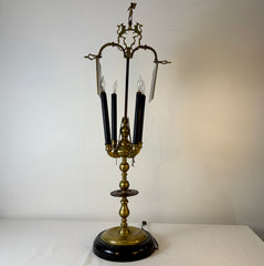 Brass Table Lamp, French Bouillotte Style, Vintage, Four Candle Light, Sku: 033580