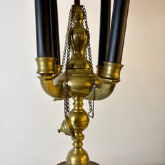 Brass Table Lamp, French Bouillotte Style, Vintage, Four Candle Light, Sku: 033580