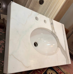Villeroy and Bach Carrera Marble Vanity Top with Under-mount Oval Sink, Sku: 033592