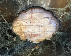 Green Marble Counter Top, Fluted Sink Hole, Double Beveled Edge, sku: 033593