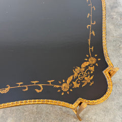 Dennis & Leen Coffee Table, Extra Large, Rectangle, Chinoiserie Tray Top, Gilt Metal Base, Sku: 033609