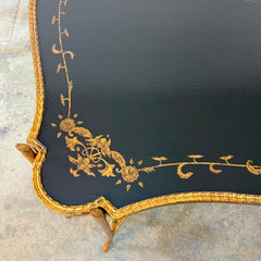 Dennis & Leen Coffee Table, Extra Large, Rectangle, Chinoiserie Tray Top, Gilt Metal Base, Sku: 033609