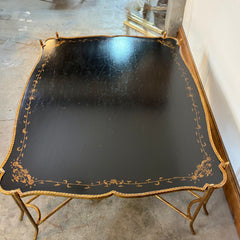 Dennis & Leen Coffee Table, Extra Large, Rectangle, Chinoiserie Tray Top, Gilt Metal Base, Sku: 033609