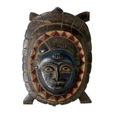 Baoule Tribal Mask, Turtle, Wood, Sku: 032694