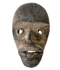 African Tribal Mask, Wood, Hand Carved, Primitive