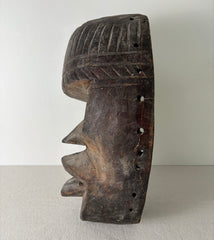 African Tribal Mask, Wood, Hand Carved, Primitive