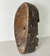 African Tribal Mask, Wood, Hand Carved, Primitive