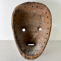 African Tribal Mask, Wood, Hand Carved, Primitive