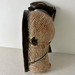 Vintage Songye Mask, Wood, Hand Carved, Primitive