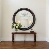 Wall Mirror, Round, Bronze, Iron Frame, Rustic, Large, Sku: 033612