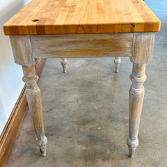 Butcher Block Table, French Country Style, 2-Drawer, Sku: 033629