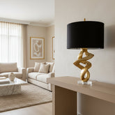 Kathy Ireland Brand Table Lamp, Lucite and Matte Gold Spiral Design, Sku: 033618