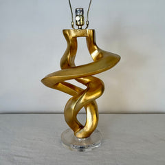Kathy Ireland Brand Table Lamp, Lucite and Matte Gold Spiral Design, Sku: 033618