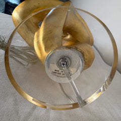 Kathy Ireland Brand Table Lamp, Lucite and Matte Gold Spiral Design, Sku: 033618