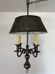 Visual Comfort 4 arm French Bouillotte Chandelier with metal shade
