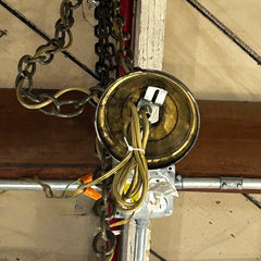 Chandelier, Rustic Finish Brass, Bronze, Nine-Light