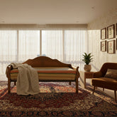 Vintage Daybed, Camel Back Natural Wood with Mattress, Sku: 033639