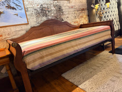 Vintage Daybed, Camel Back Natural Wood with Mattress, Sku: 033639