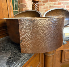 Hammered Copper Undermount Round Sink with Apron Front, Sku: 033641