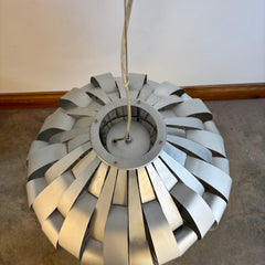Valley Isle Lighting Pendant Designed by Max Sauze "Ribbon" Matte Silver Finish, Metal, sku: 033643