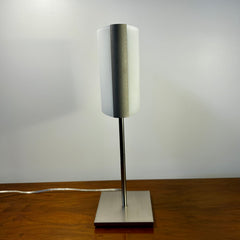 Table Lamp, Contemporary, Composite Shade, Brushed Nickel Frame, Stand