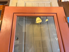 Door, Wood Frame, Glass, Ornate Brass Face Plate, Sku: 033659