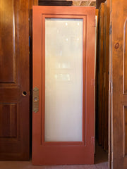 Door, Wood Frame, Glass, Ornate Brass Face Plate, Sku: 033659