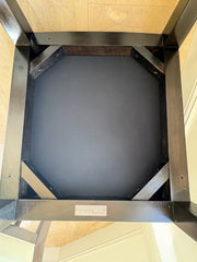 Studio H, Holly Hunt Collection Creme Leather Wood Frame Dining Chairs, Set of Eight, Sku 032778