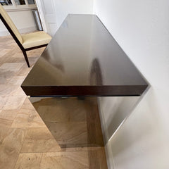 Long Wood and Chrome Console Table Sku 032774