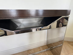 Long Wood and Chrome Console Table Sku 032774