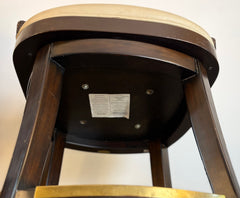 Palecek Rhodes Swivel Bar Stools, Woven Rattan Back, Leather, Counter Height, Set of Four, Sku: 033682