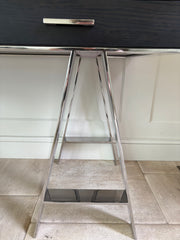 Desk or Console Table, Stainless Steel Base, Three Drawers, Sku: 032759