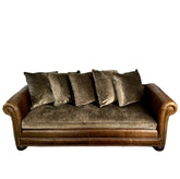 Westwood Industries Leather Sofa Couch Chassis with Velvet Cushions