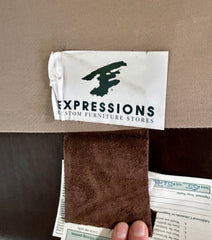 Westwood Industries Leather Sofa with Velvet Cushions, Sku: 031984