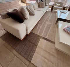 Large Beige Wool Area Rug, Custom Design, Contemporary Design, sku: 032789