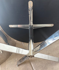 Minotti Designs Leather Martin Swivel Lounge Chair, Beige