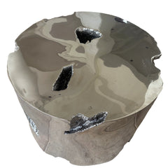 Brutalist Design Solid Metal Round Coffee Table