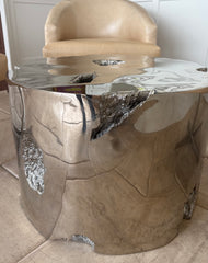 Brutalist Design Solid Metal Round Coffee Table, sku: 032764