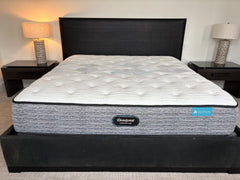 King Bed Woven Black Leather Headboard, Suede Sideboards, sku: 032756