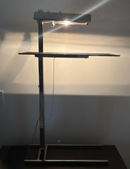 Floor Lamp in Chrome & Leather with Serving Tray, sku: 032804