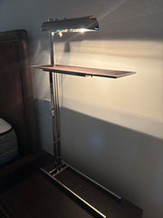 Floor Lamp in Chrome & Leather with Serving Tray, sku: 032804