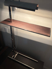 Floor Lamp in Chrome & Leather with Serving Tray, sku: 032804